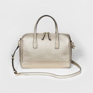 BRAND NEW WITH TAGS GOLD PURSE SATCHEL HANDBAG